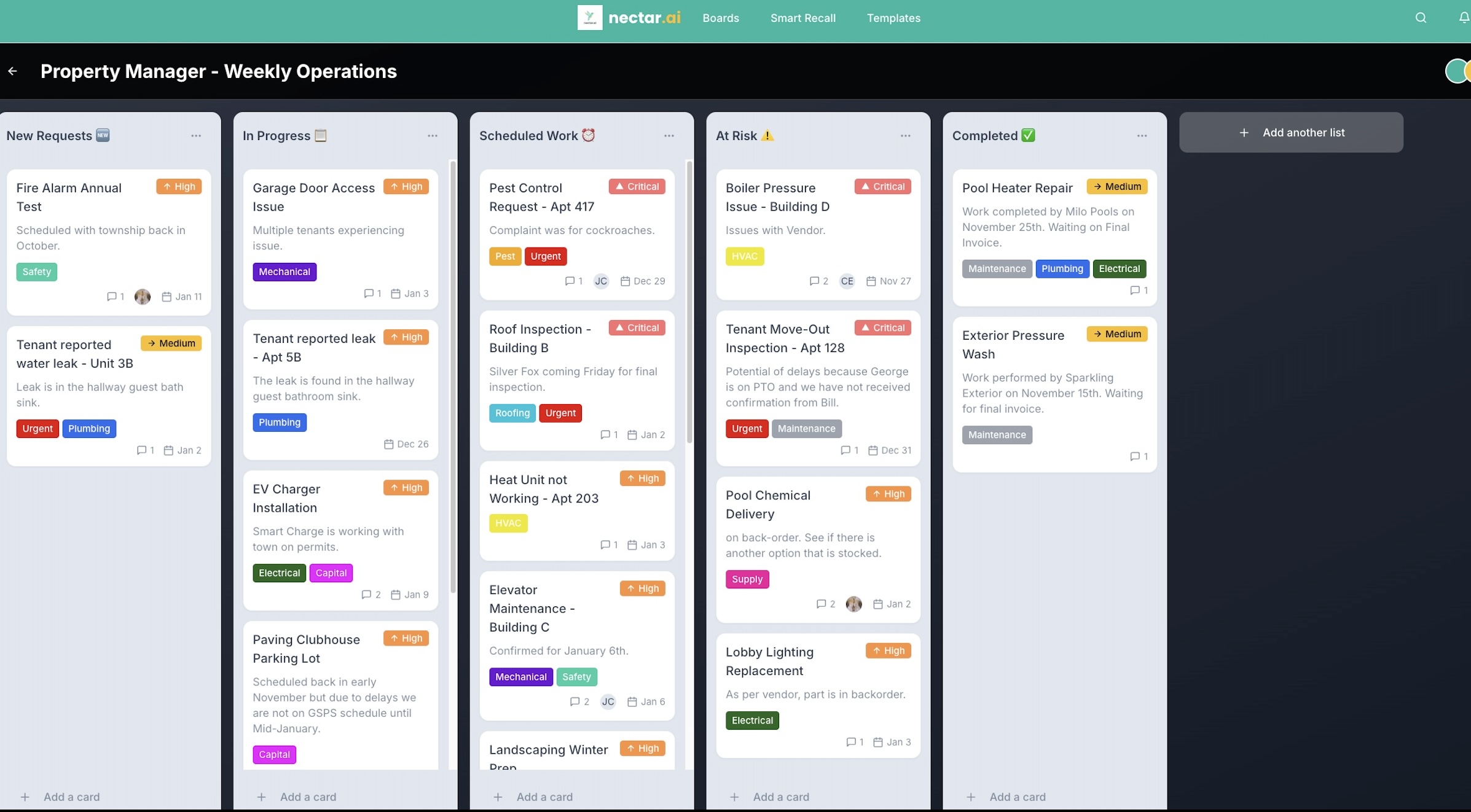 Board Ai Project Nectar.AI - Work in Flow. Intelligent Project Management & Kanban Boards